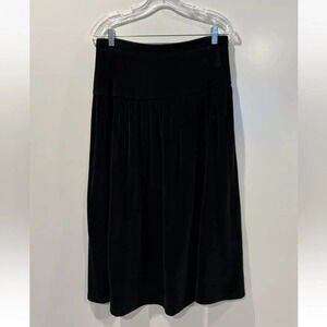 Vintage Liz Claiborne Lizsport Black Velvet Drop Waist Skirt Women’s Large (132)